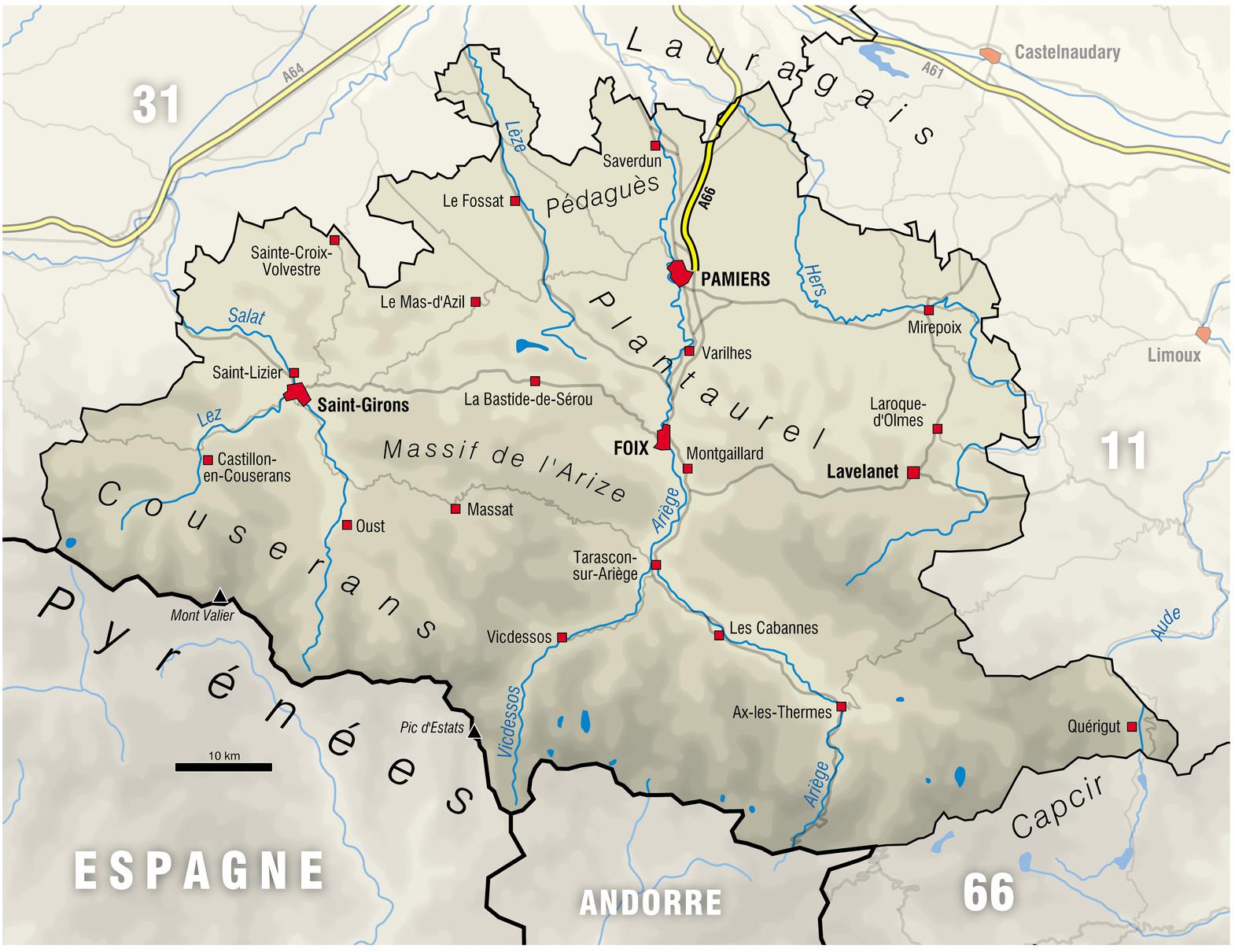 Carte de l'Ariège
