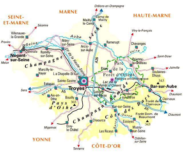 Carte de l'Aube - Politique Carte de l'Aube - Politique