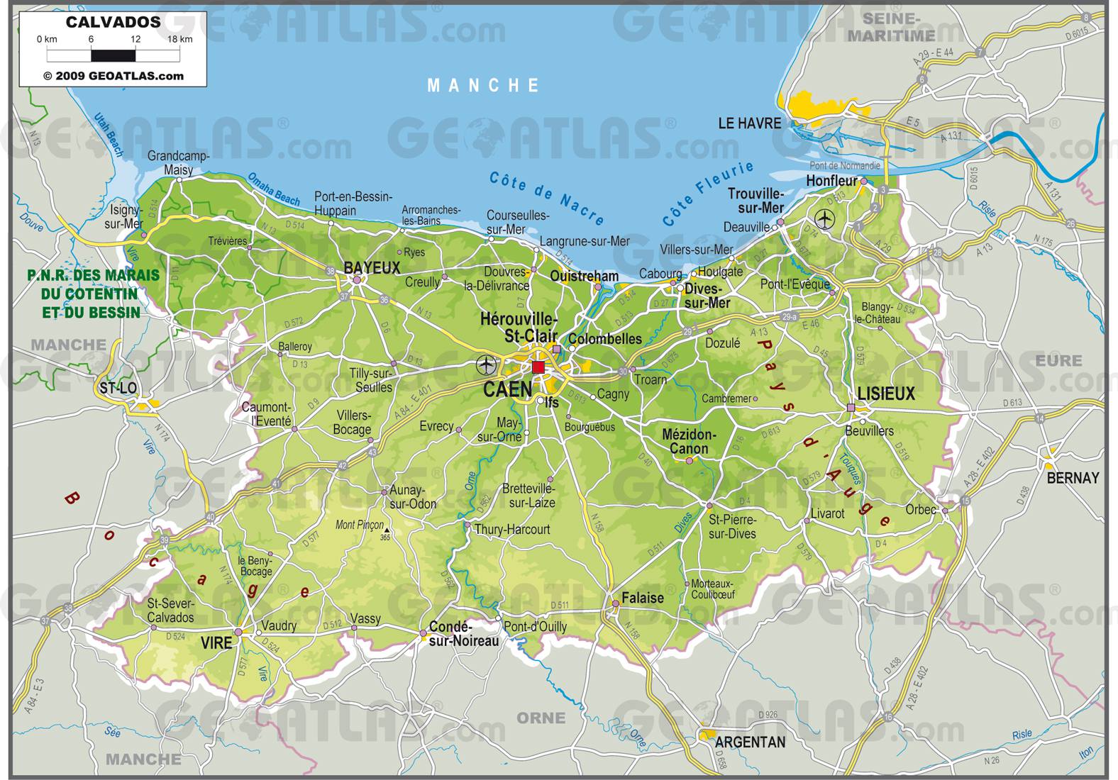 Carte du Calvados