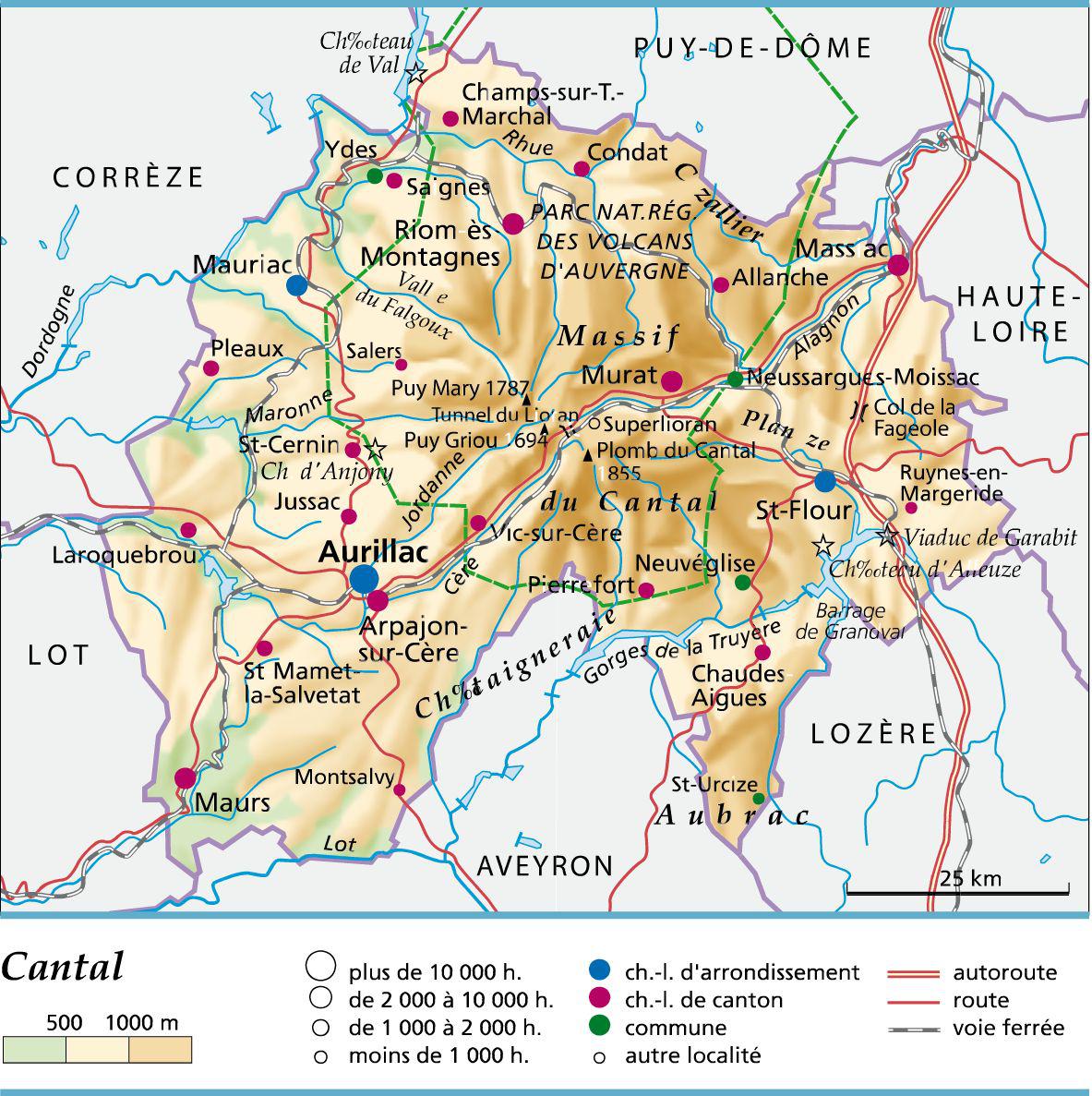 carte du cantal - Image