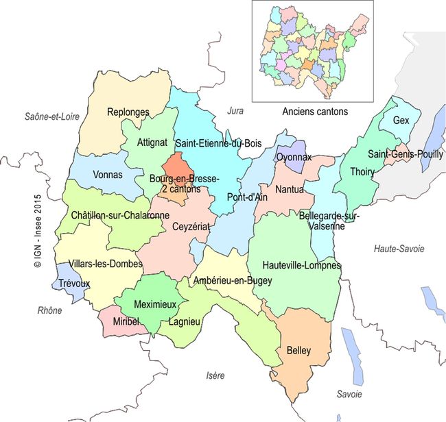 Carte de l'Ain Ain carte du département 01 villes, sites