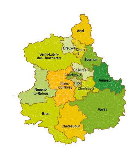 Carte des cantons de l'Eure-et-Loir Carte des cantons de l'Eure-et-Loir