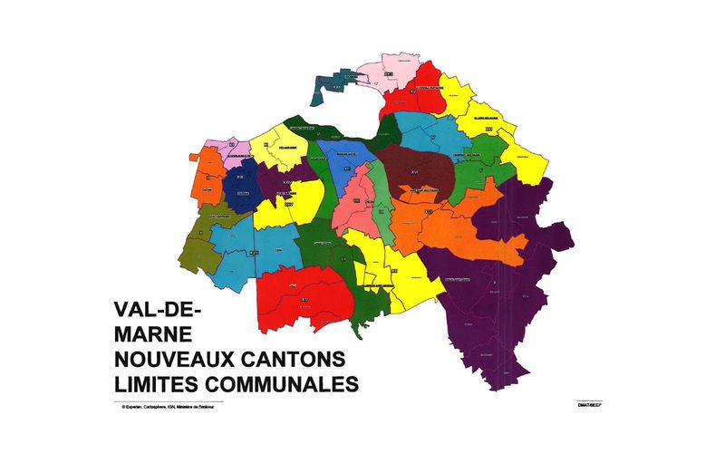 Carte des cantons du Val-de-Marne Carte des cantons du Val-de-Marne