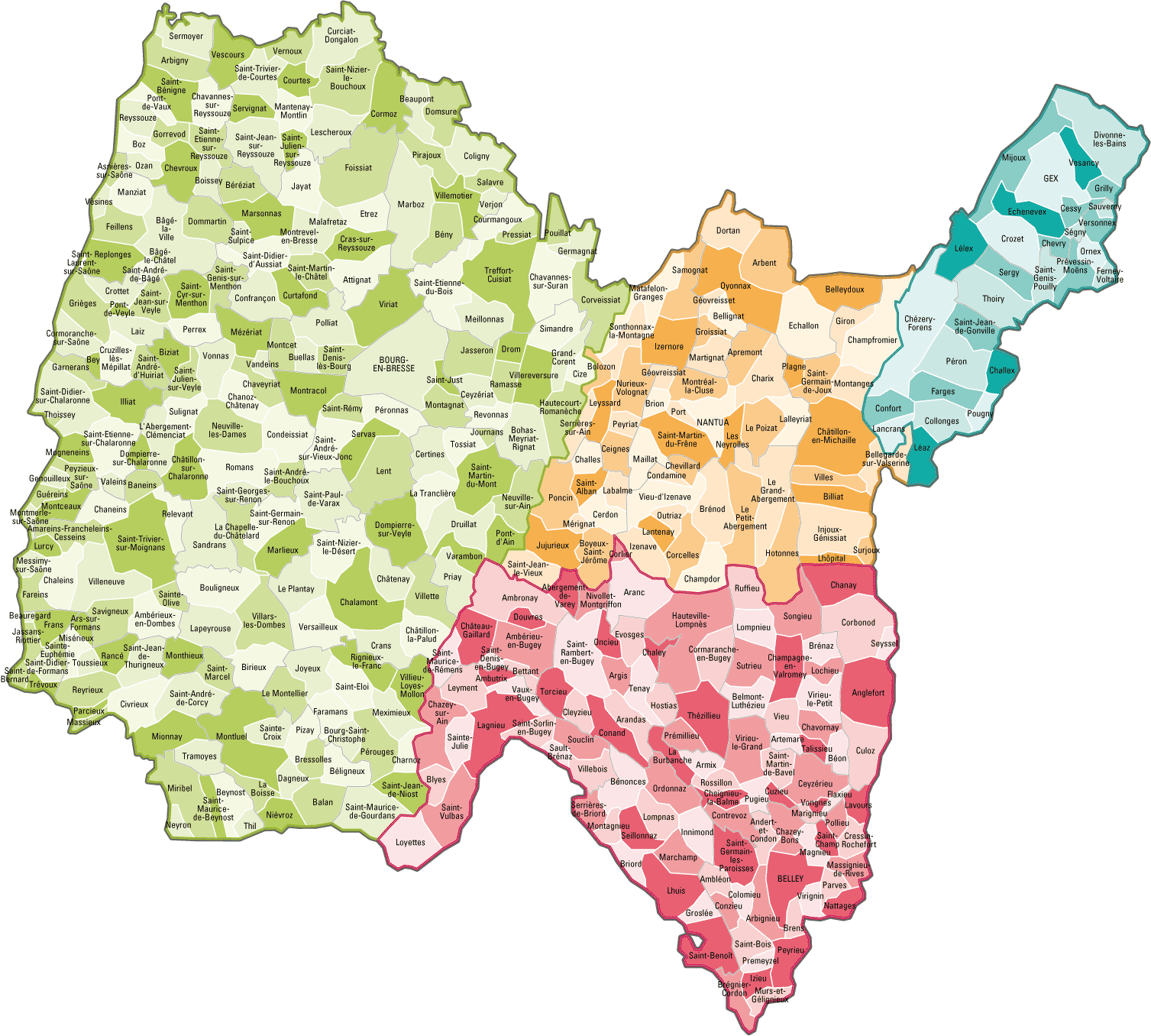 Carte de l'Ain - Ain carte du département 01 - villes ... Carte de l'Ain - Ain carte du département 01 - villes ...