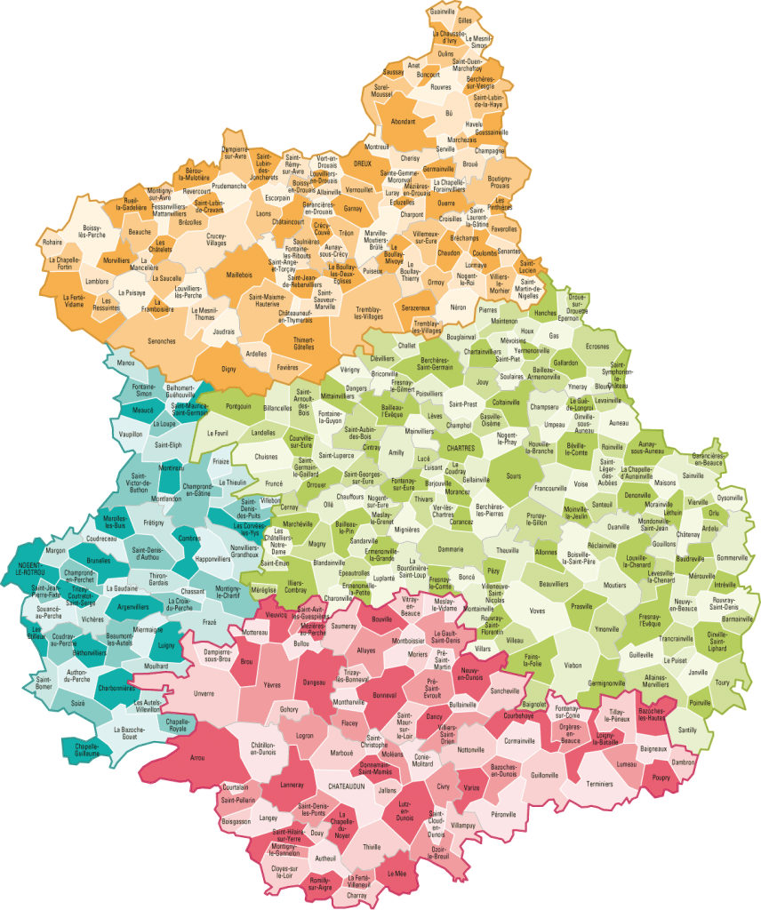 Carte de l'EureetLoir EureetLoir carte département 28 ville