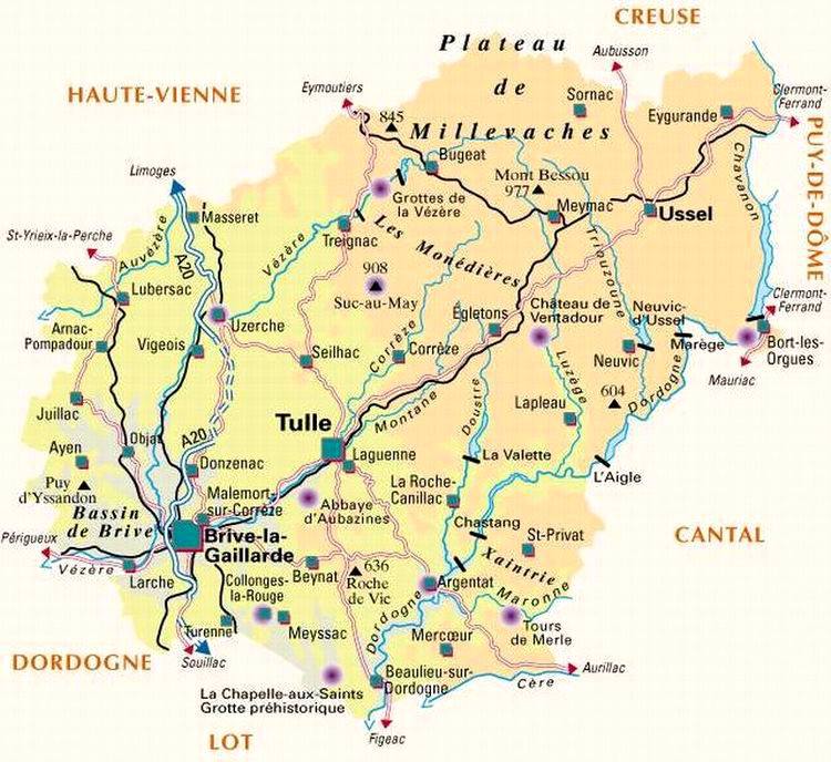 Carte de la Corrèze - Politique Carte de la Corrèze - Politique