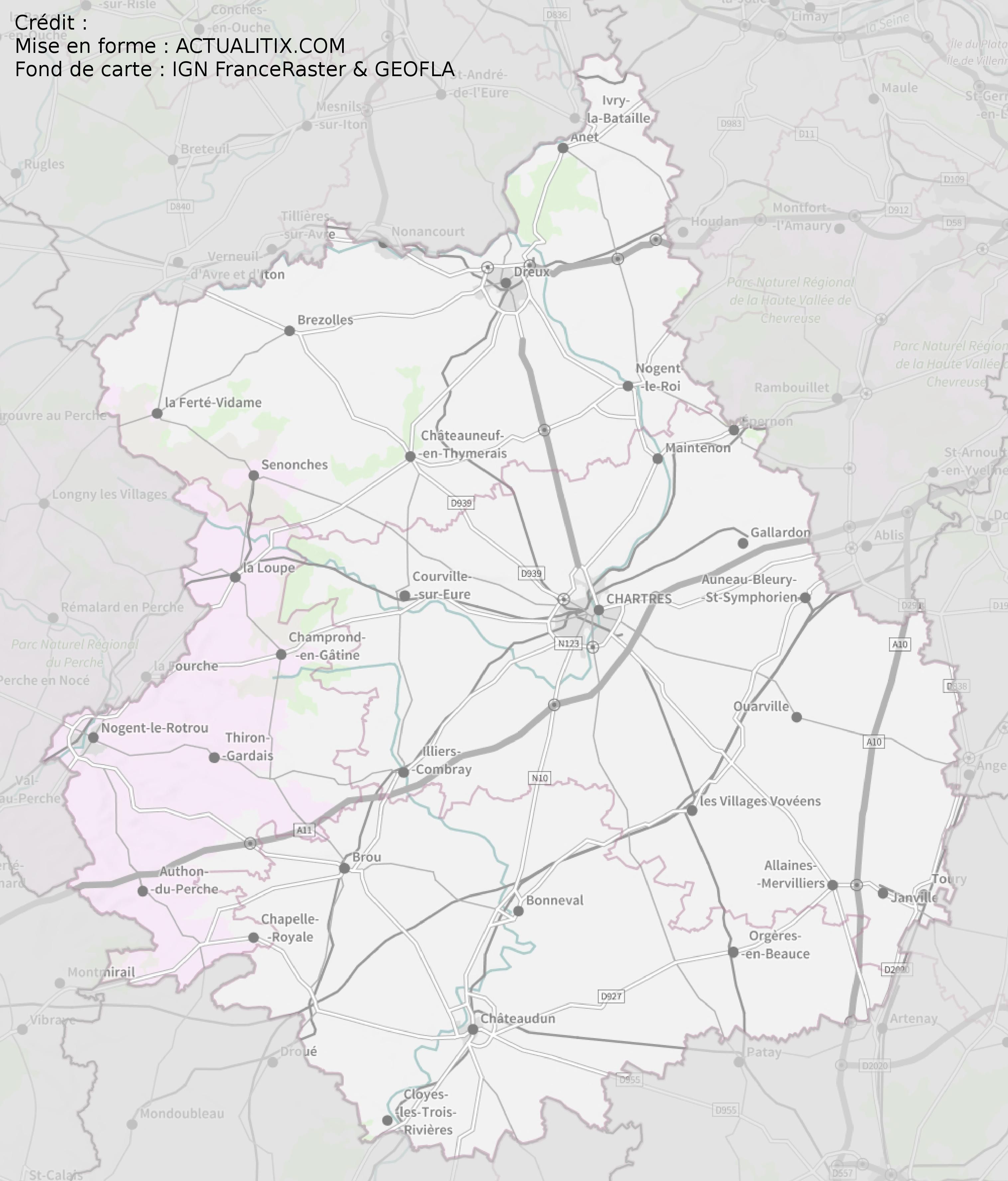 carte departement eure et loir