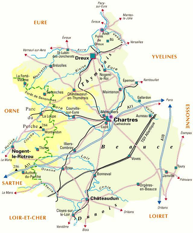 Ville Autour De Chartres Carte Ville Autour De Chartres Carte