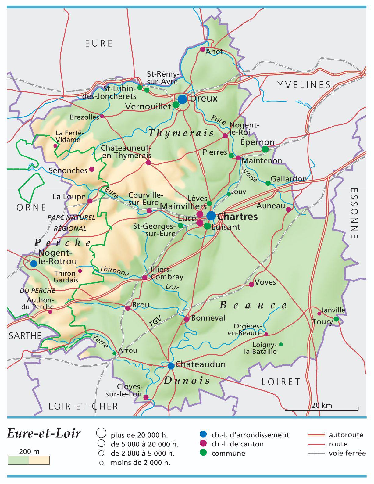 carte region loiret et eure et loir