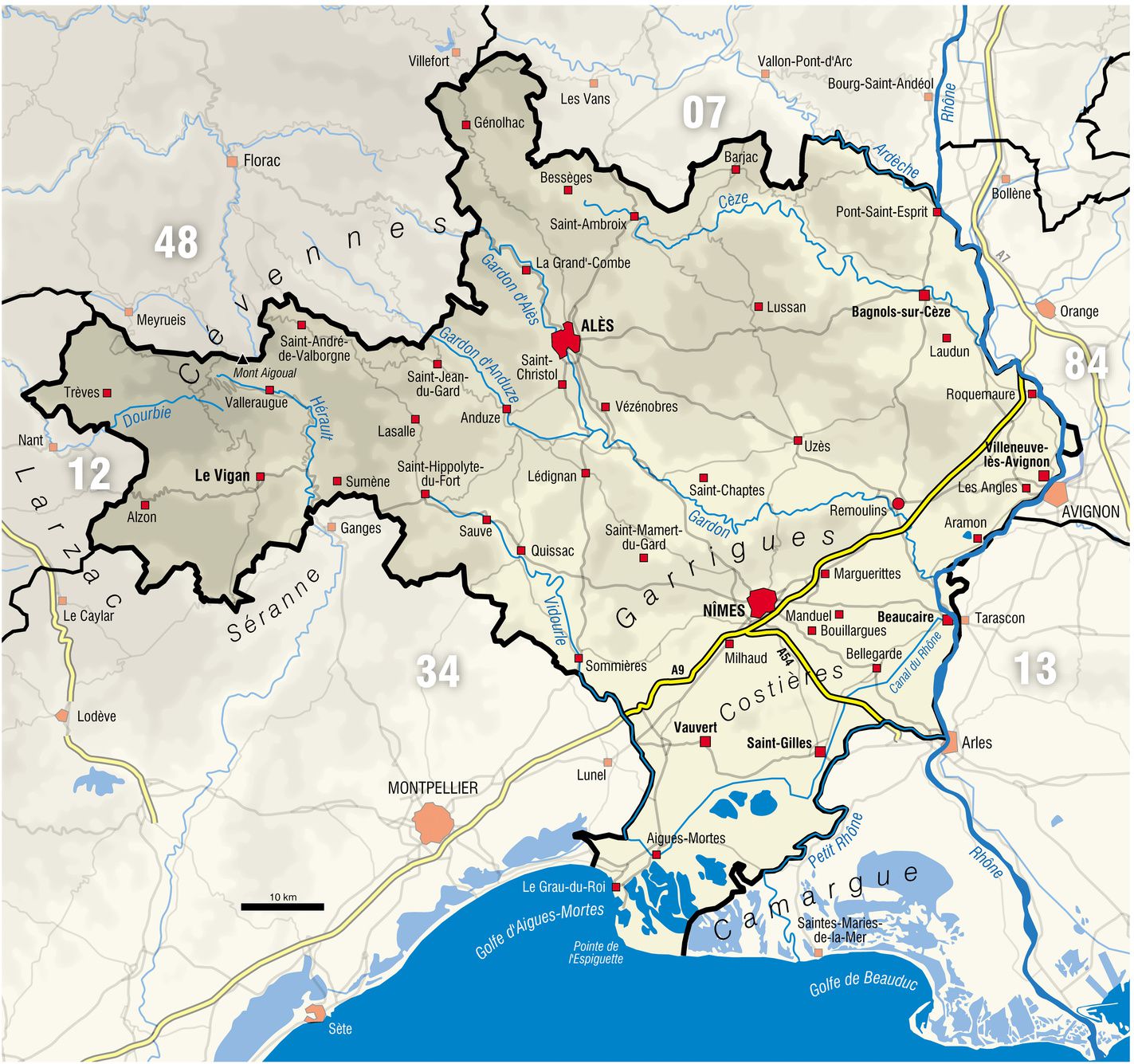 Carte Du Gard Gard Carte Des Villes Communes Sites