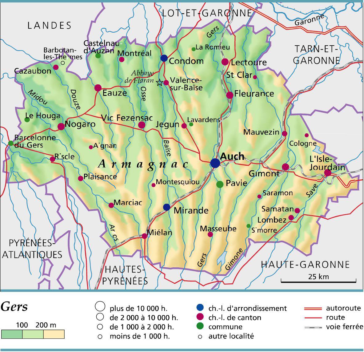 carte region de toulouse gers