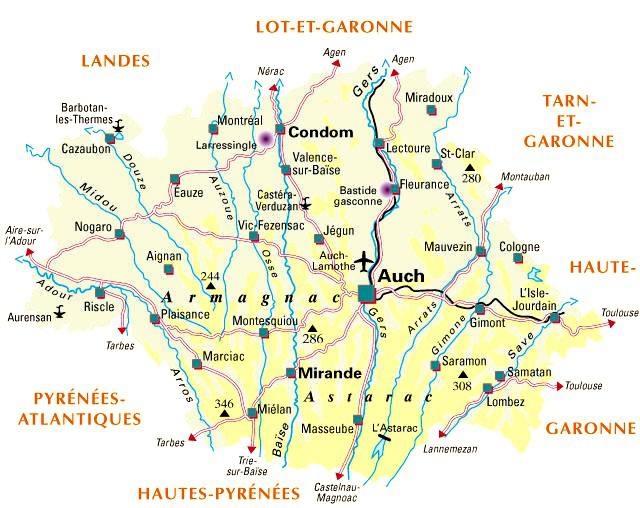 Carte du Gers - Politique Carte du Gers - Politique
