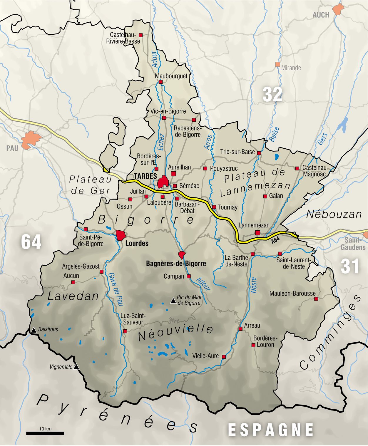 carte hautes pyrenees