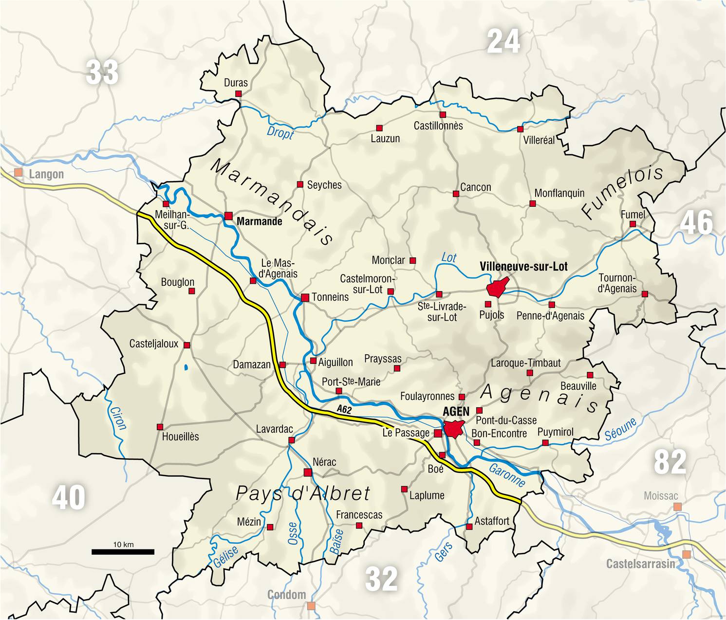 carte du lot et garonne