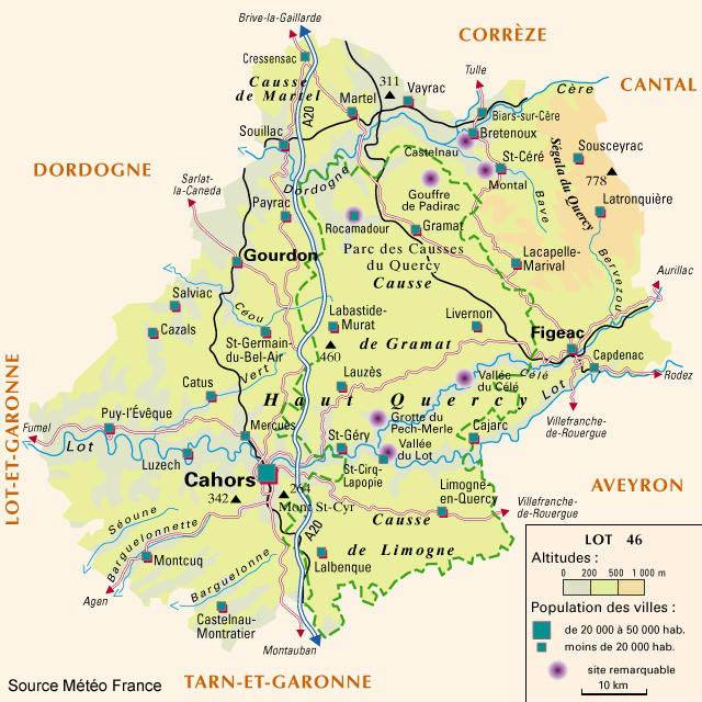 Carte du Lot - Politique Carte du Lot - Politique