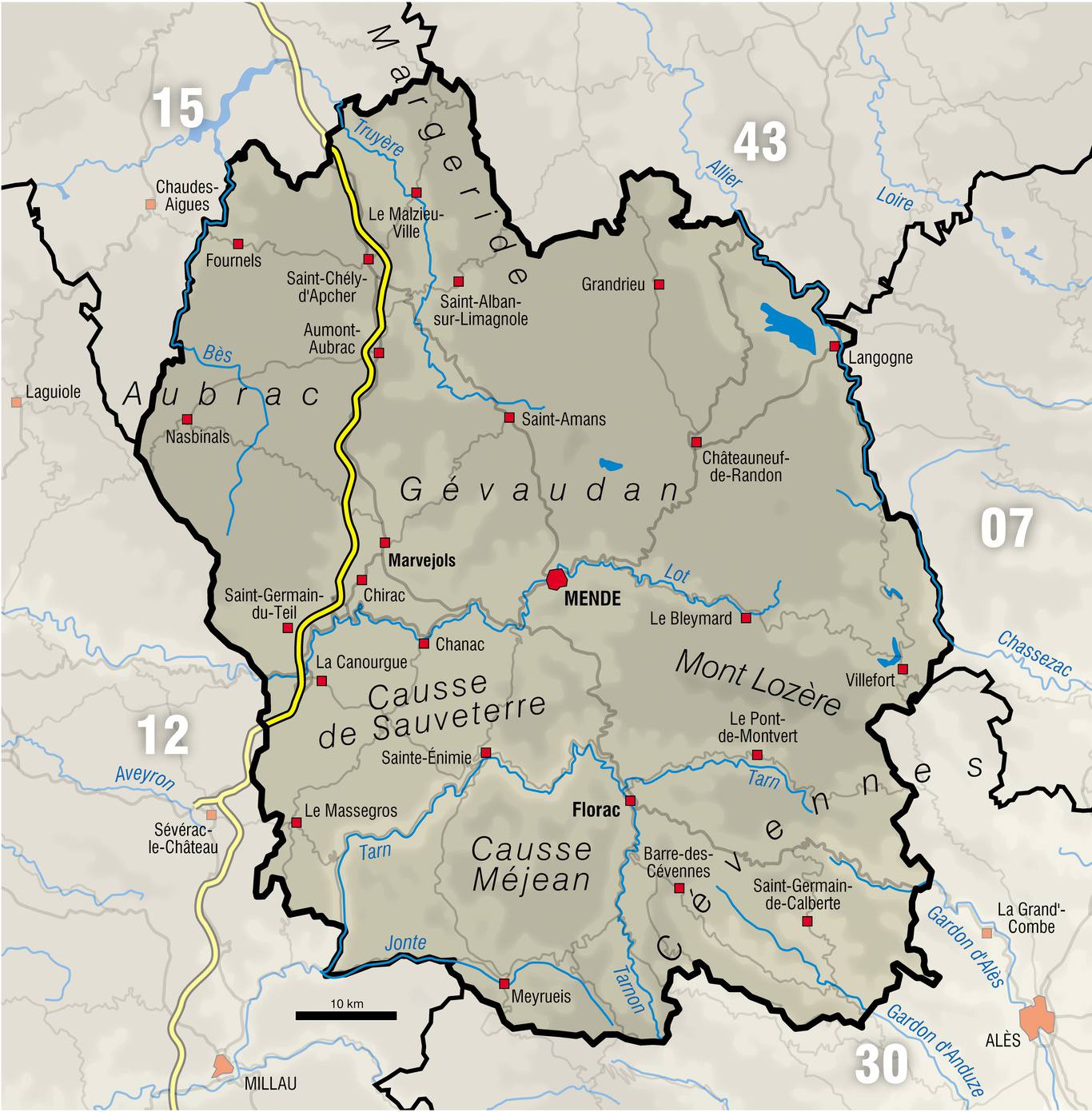 cevennes carte geographique