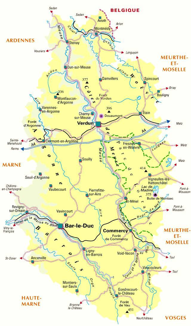 Carte de la Meuse - Politique Carte de la Meuse - Politique