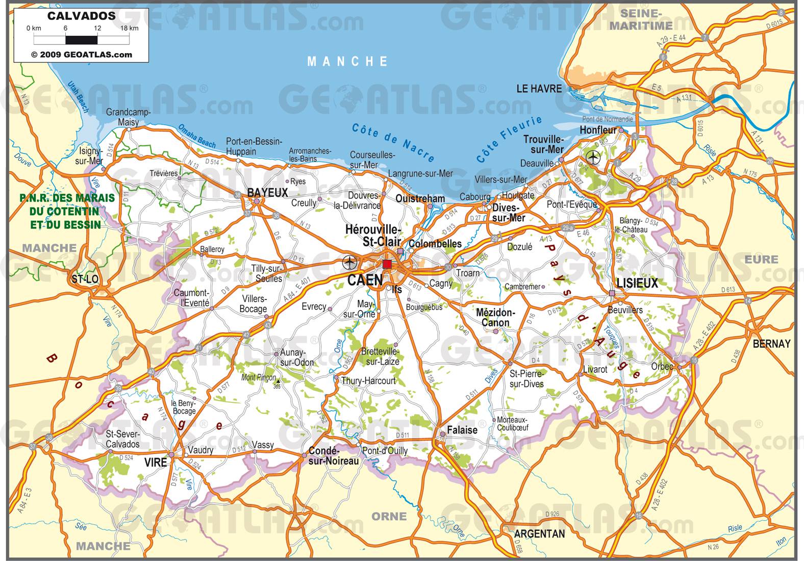 carte departement calvados