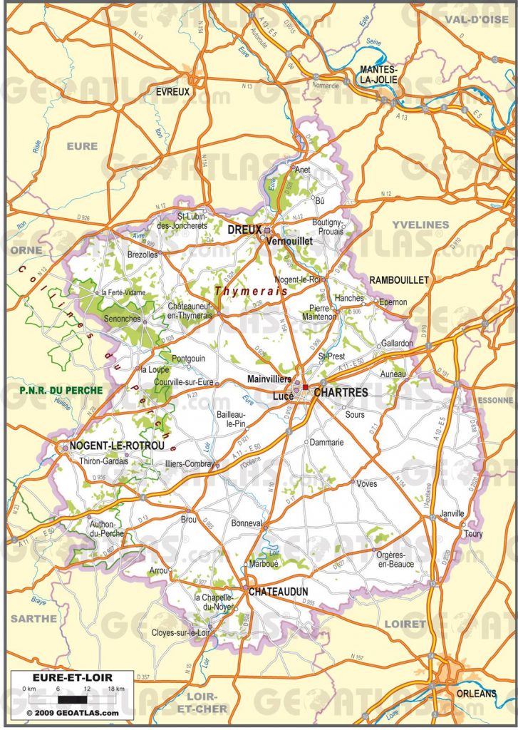 Carte de l'EureetLoir EureetLoir carte département