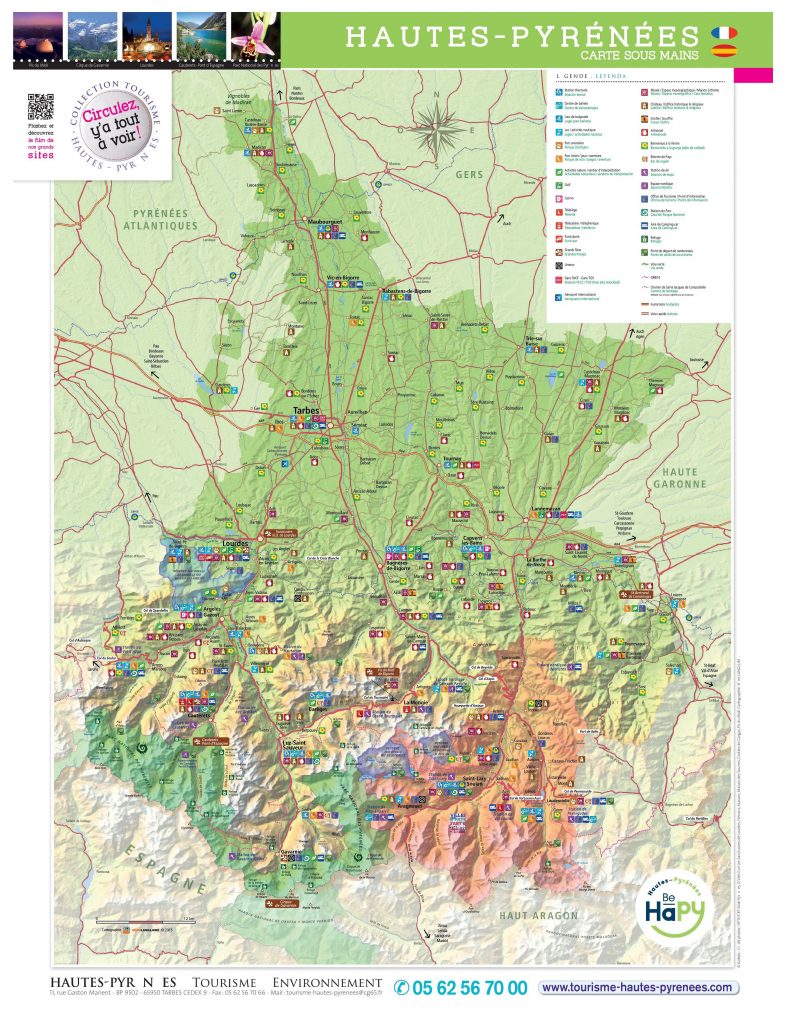 Carte des sites touristiques des Hautes-Pyrénées Carte des sites touristiques des Hautes-Pyrénées