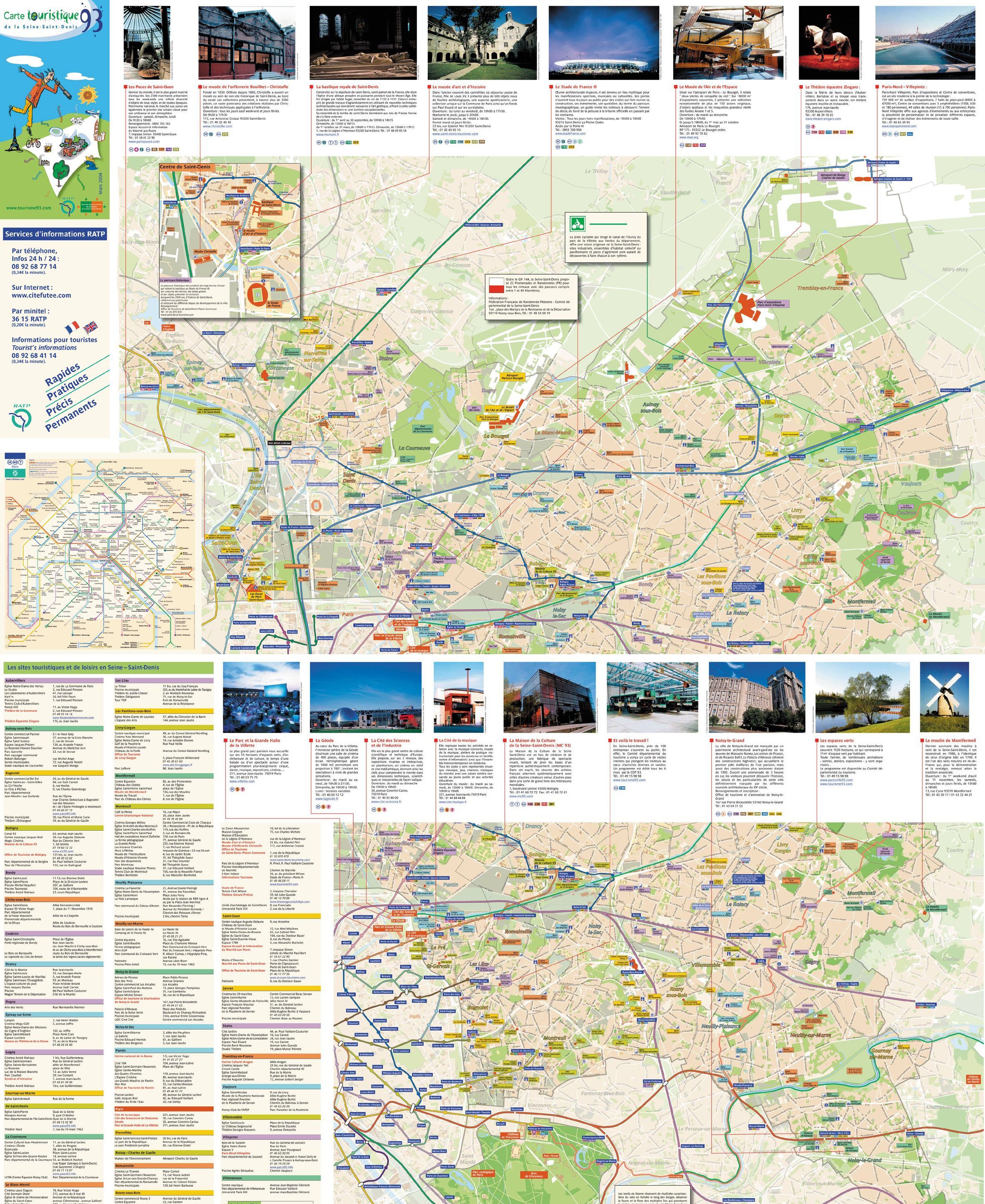Carte des sites touristiques Seine-Saint-Denis Carte des sites touristiques Seine-Saint-Denis