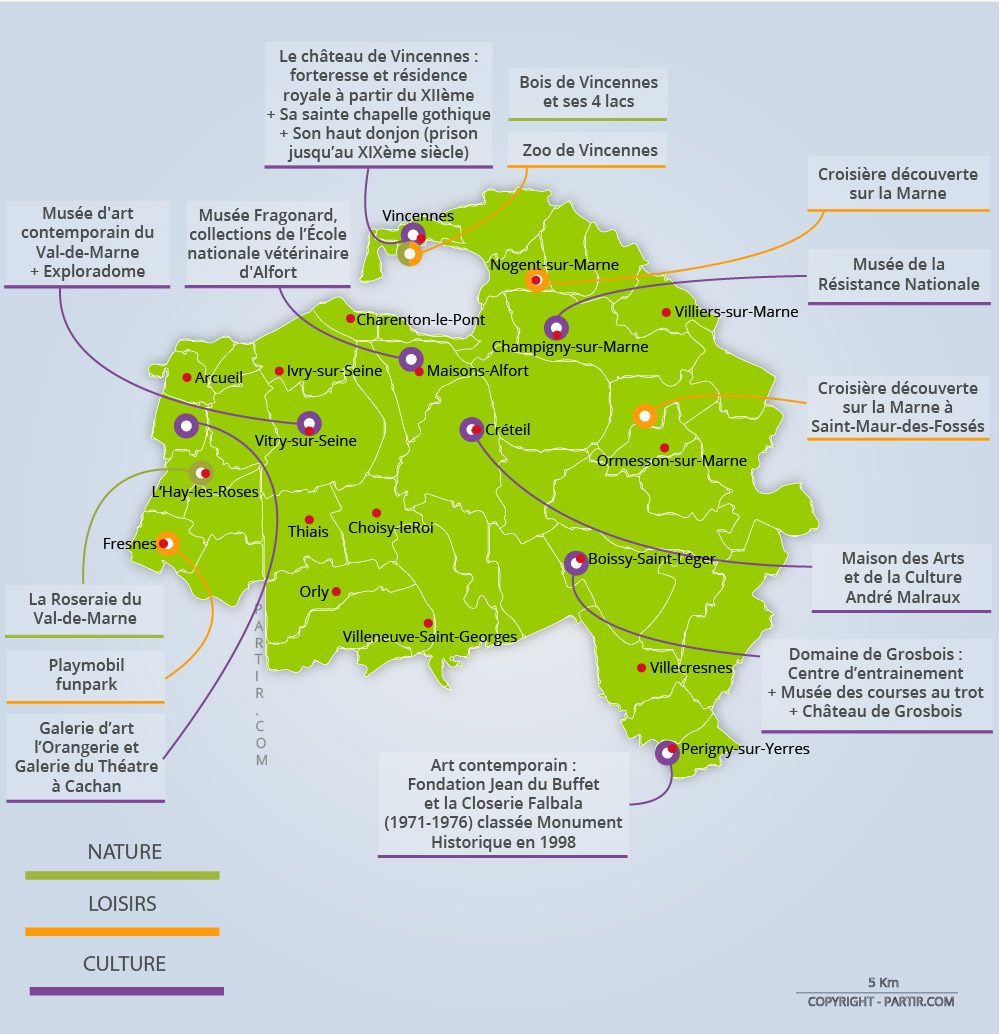 Carte des sites touristiques du Val-de-Marne Carte des sites touristiques du Val-de-Marne