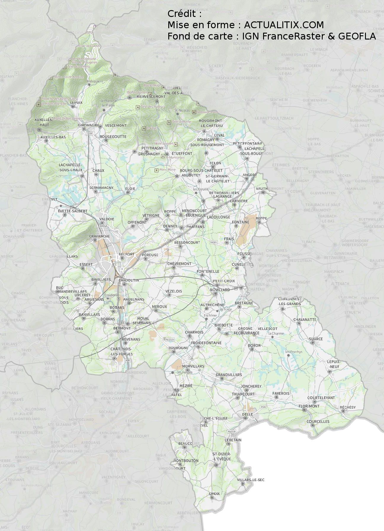 carte du territoire de belfort