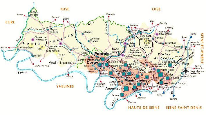 Carte du Val-d'Oise - Politique Carte du Val-d'Oise - Politique