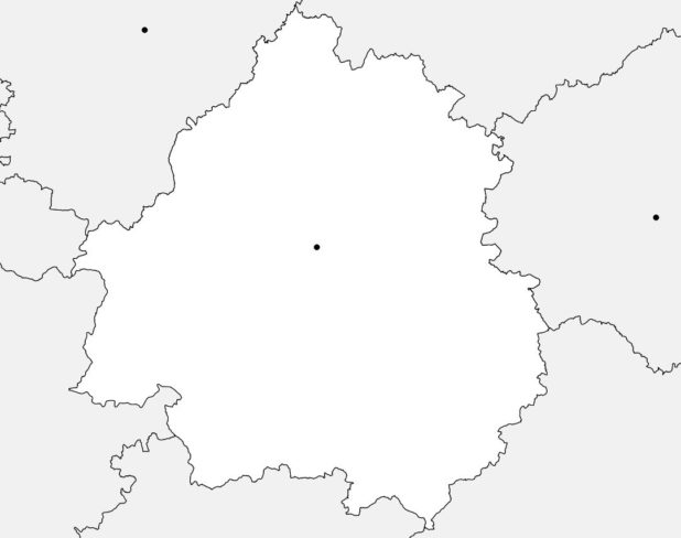 Carte vierge de la Dordogne