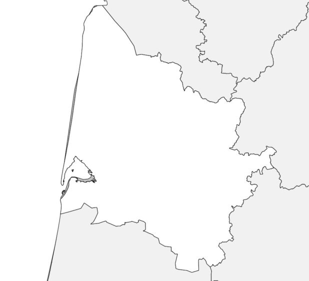 Carte vierge de la Gironde