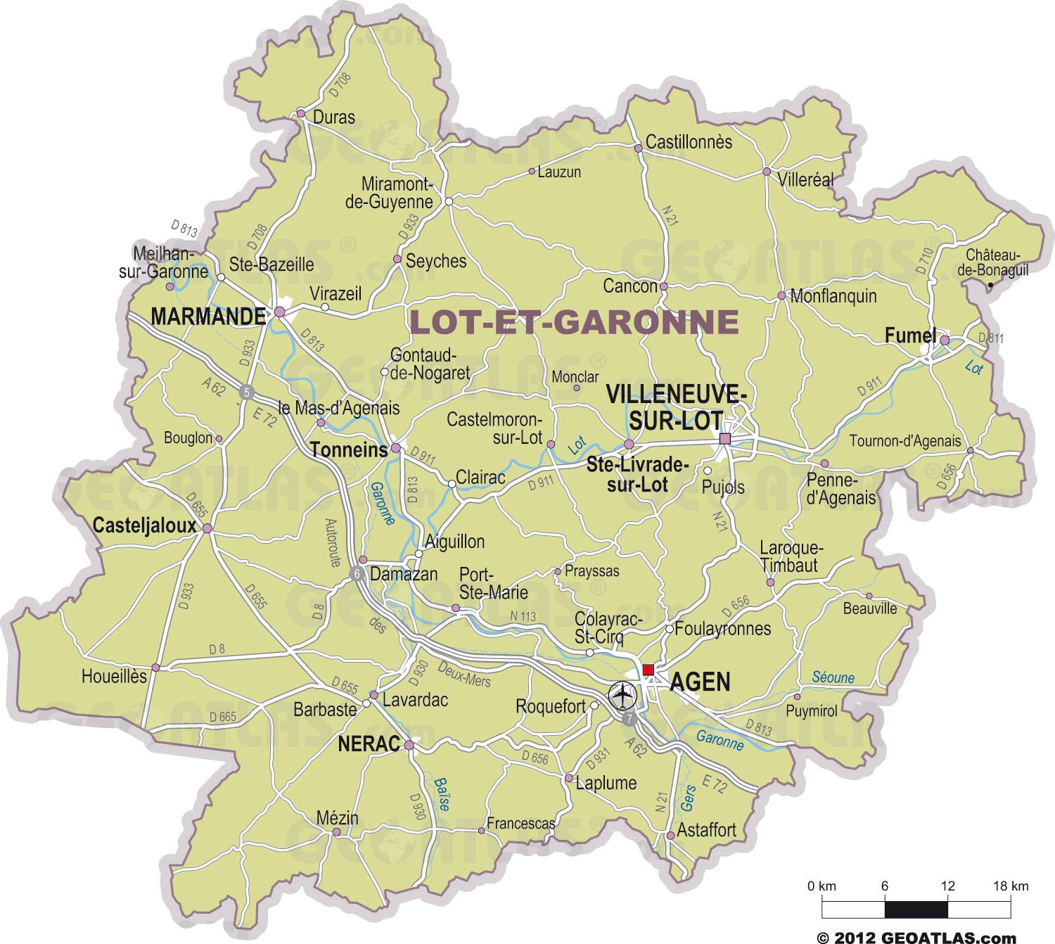 lot et garonne carte de france