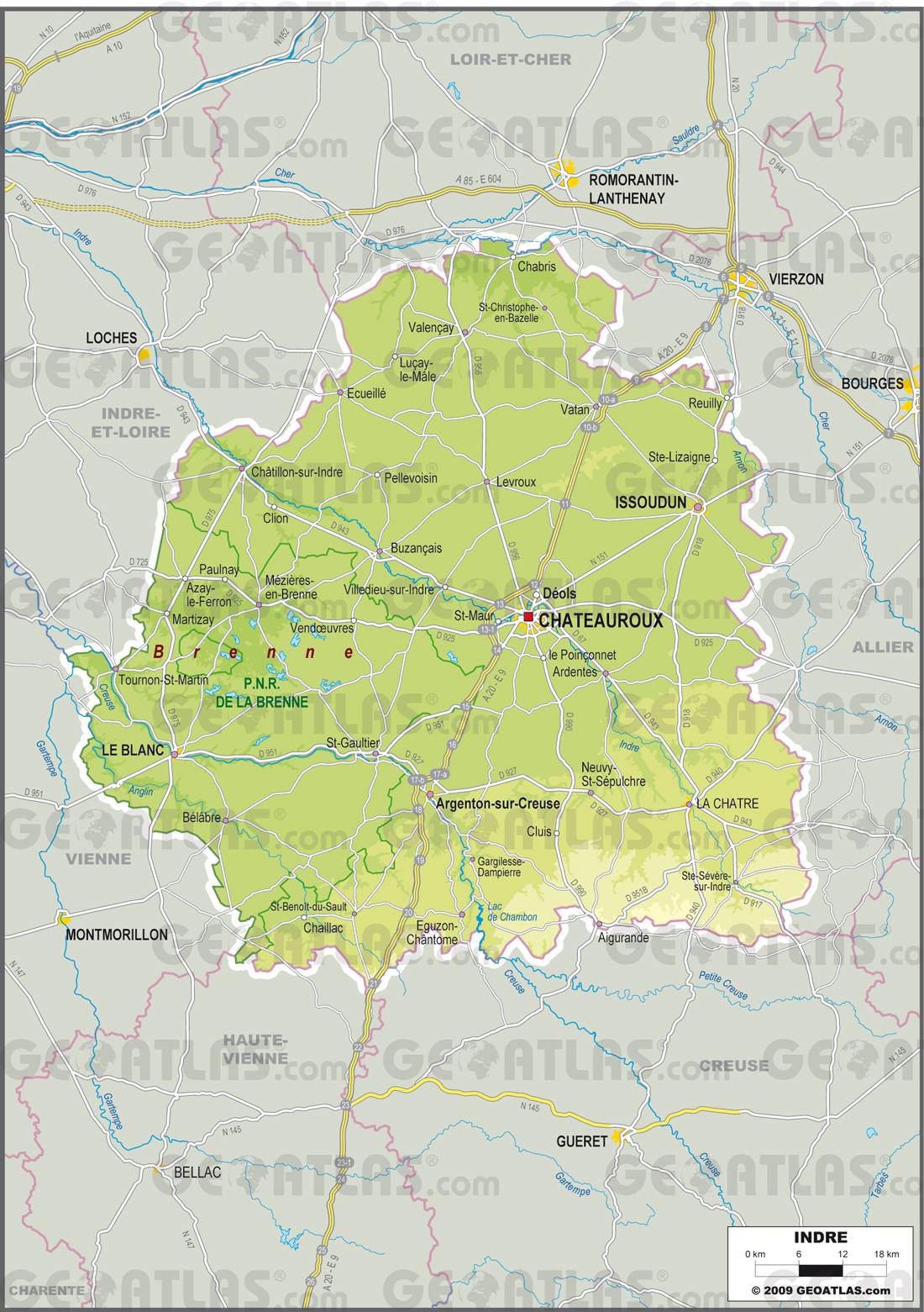 Carte de l'Indre Carte de l'Indre