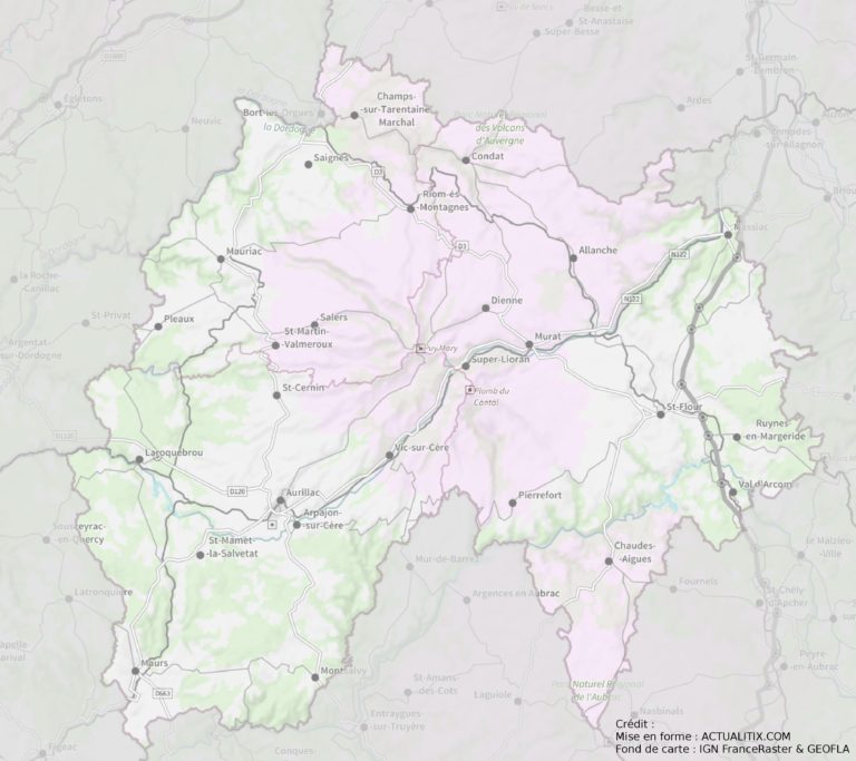 Carte du Cantal Cantal carte du département 15 villes, sites — free download