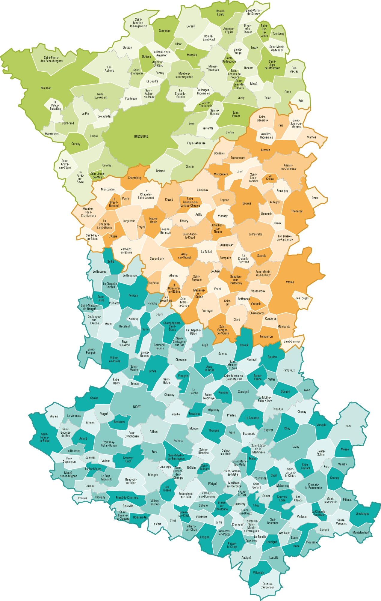 Carte des Deux-Sèvres - Deux-Sèvres carte du département 79