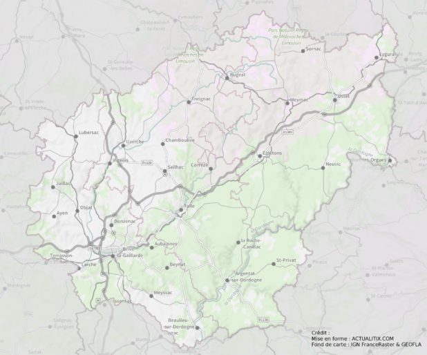 Carte de la Corrèze