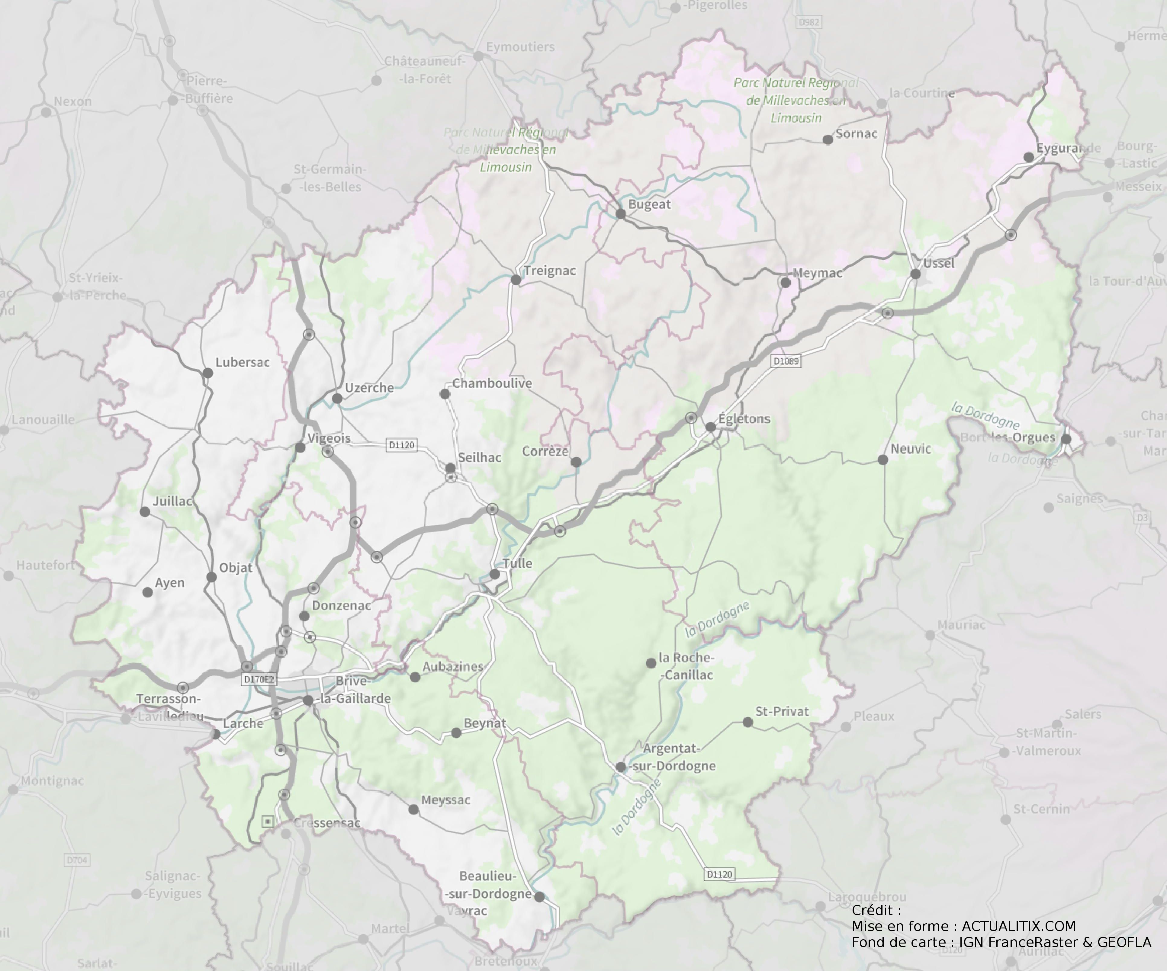 carte de la correze