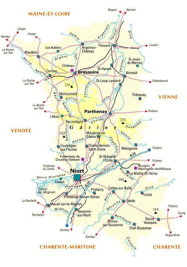 Carte des Deux-Sèvres - Politique Carte des Deux-Sèvres - Politique