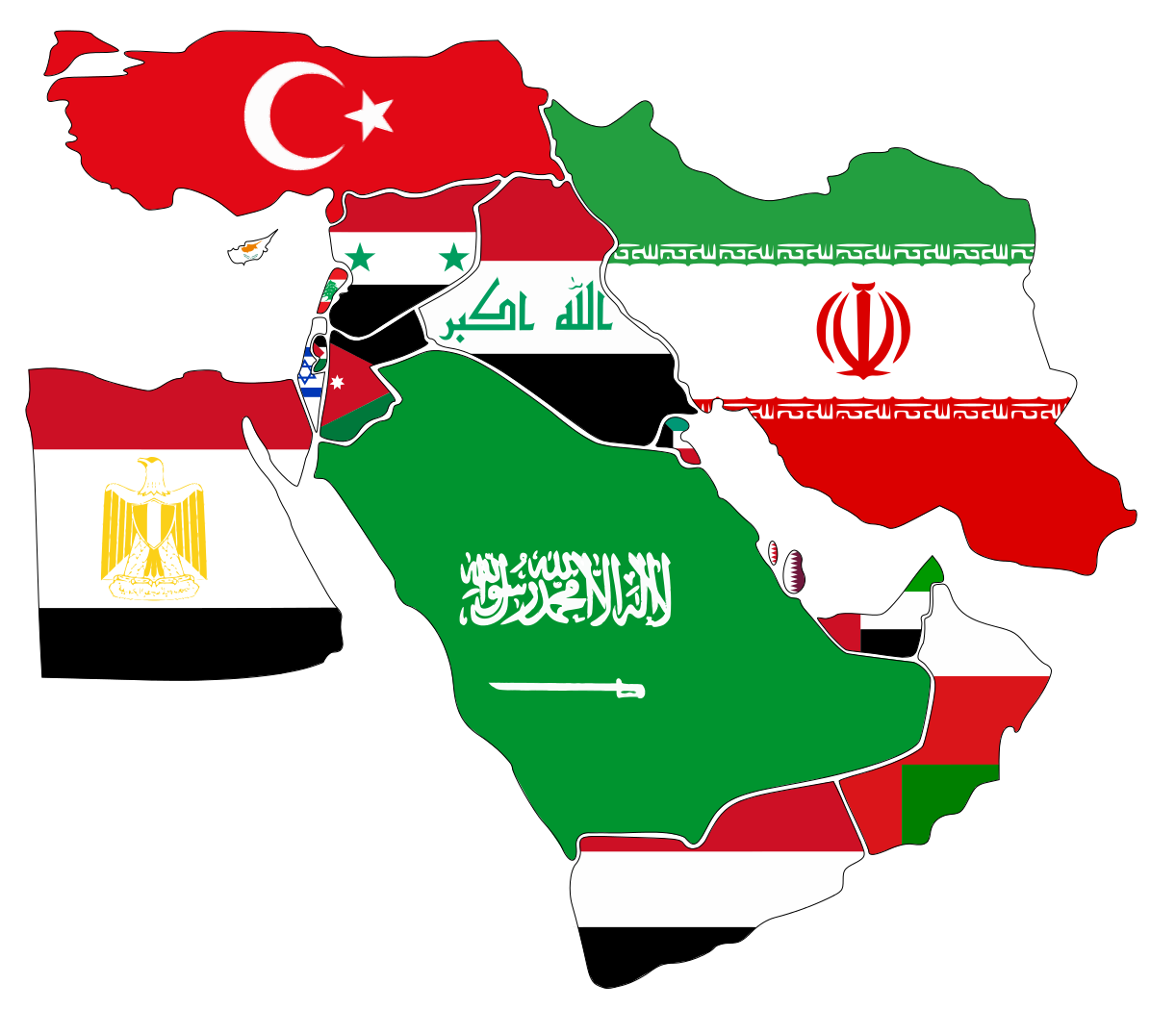 Carte du Moyen-Orient (Proche-Orient) - Découvrir la région en cartes