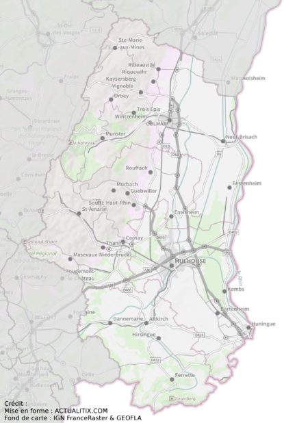 Carte du Haut-Rhin Carte du Haut-Rhin
