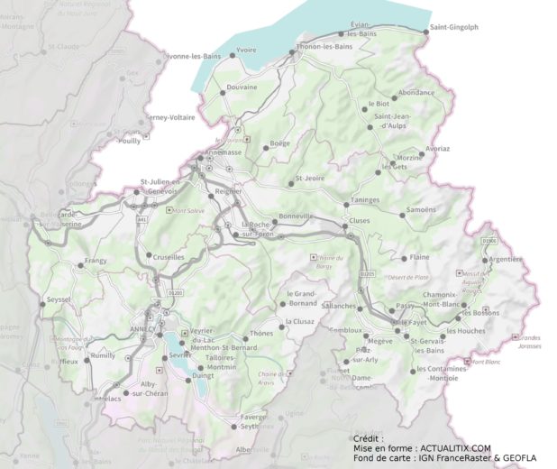 Carte de la Haute-Savoie