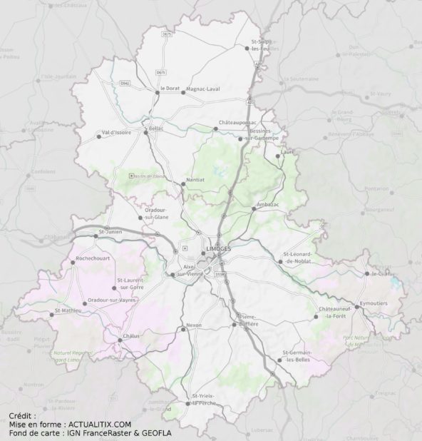 Carte de la Haute-Vienne