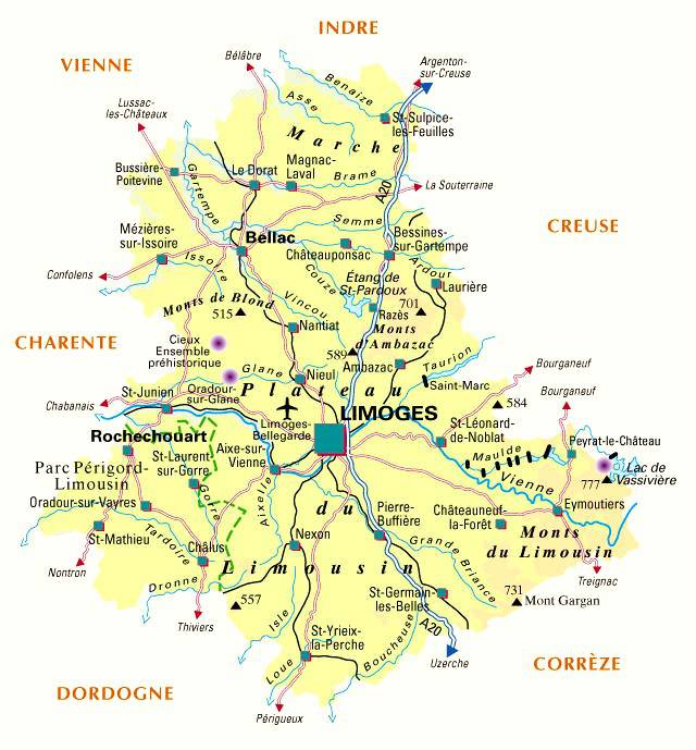 Carte de la Haute-Vienne - Politique Carte de la Haute-Vienne - Politique