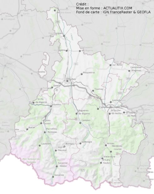 Carte des Hautes-Pyrénées
