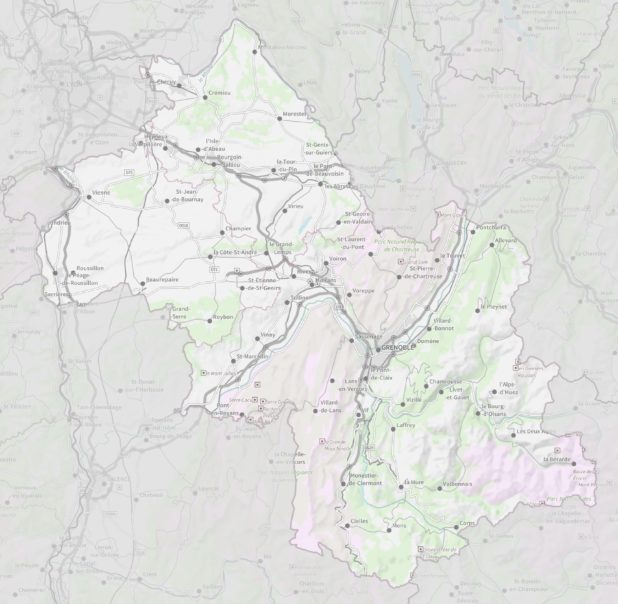 carte du département isère