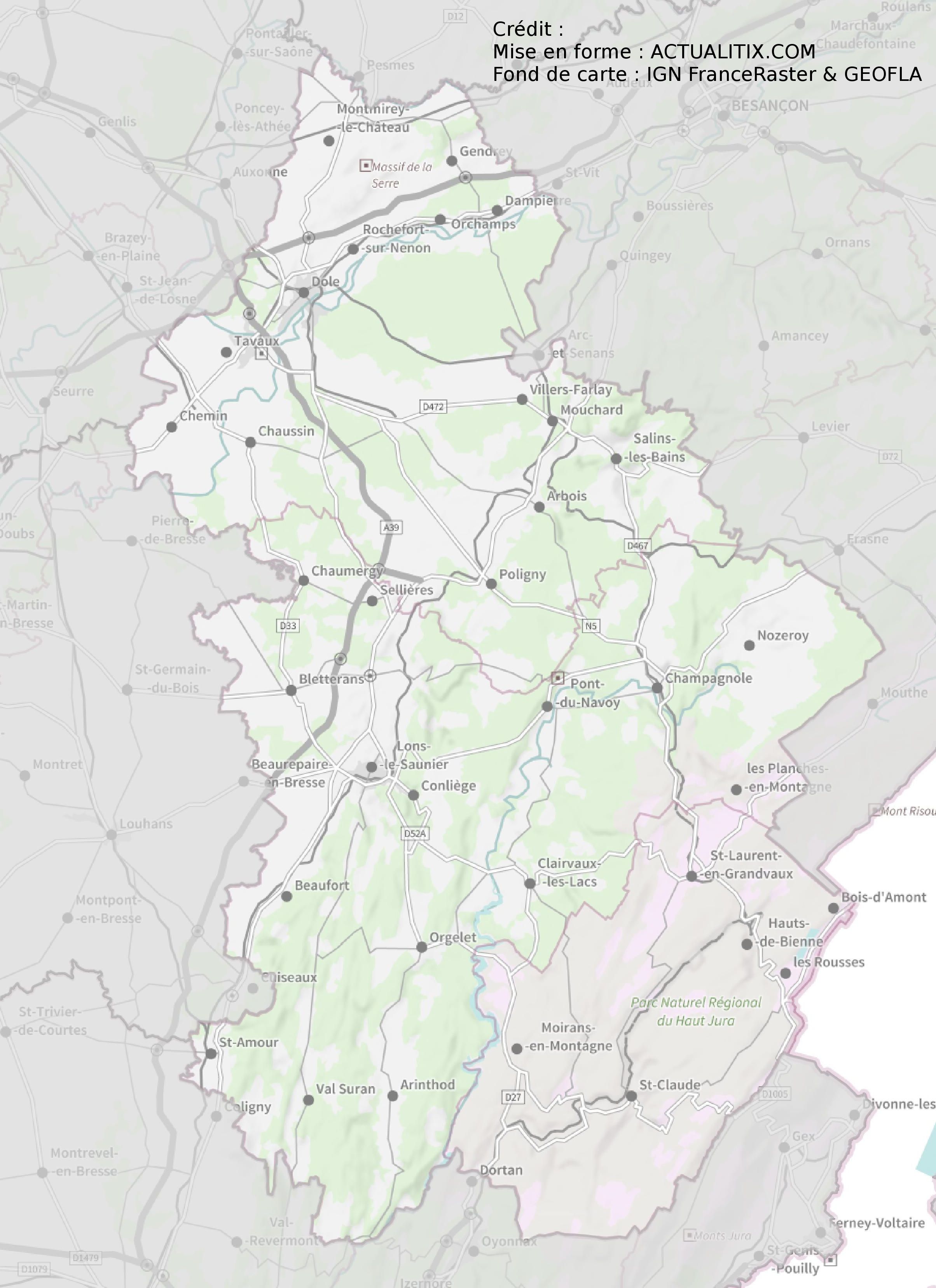 departement du jura carte