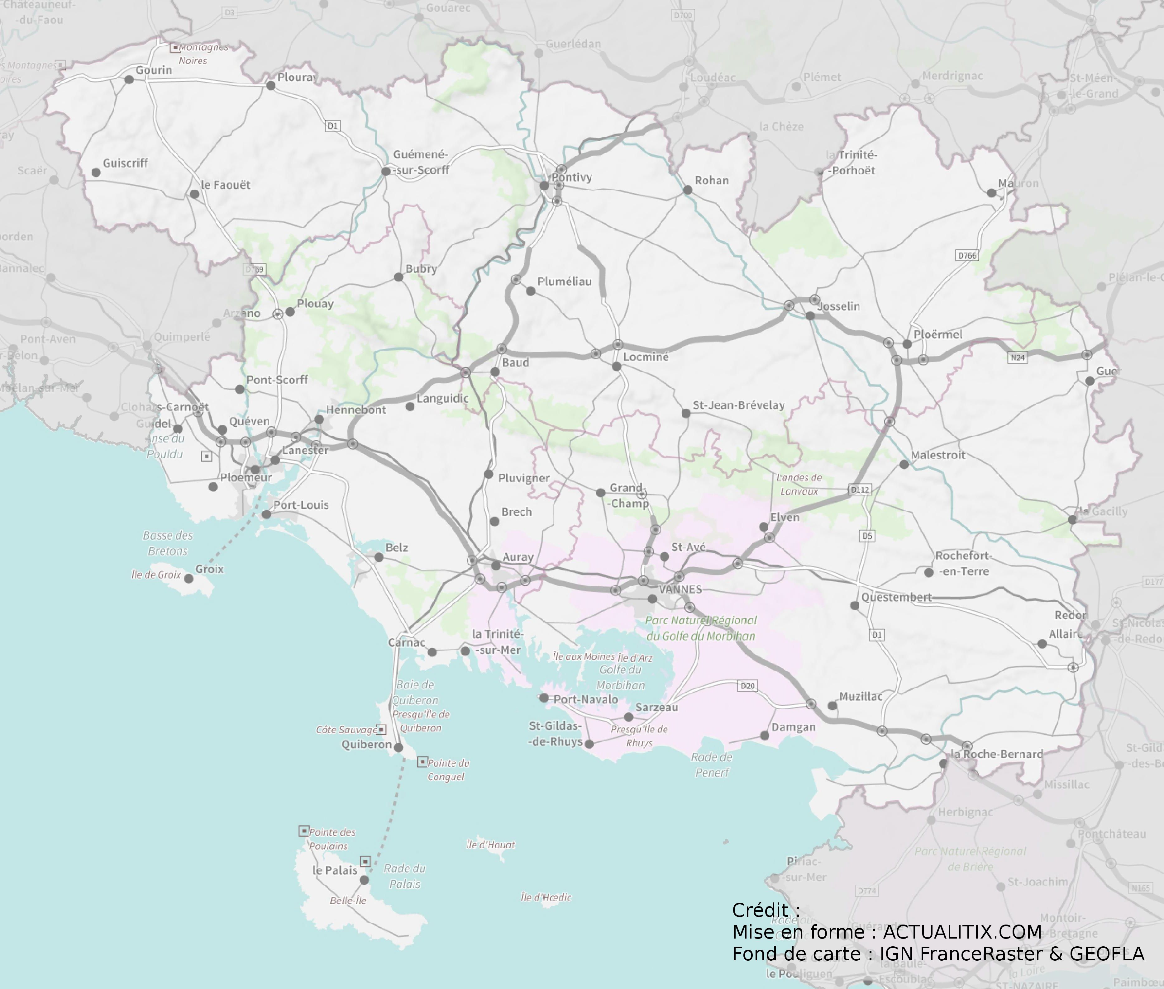 carte bretagne sud morbihan