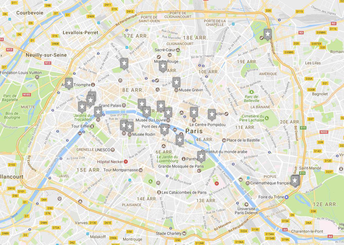 carte des musées de paris Musees De Paris Les Plus Visites Classement Et Carte Ile De France carte des musées de paris