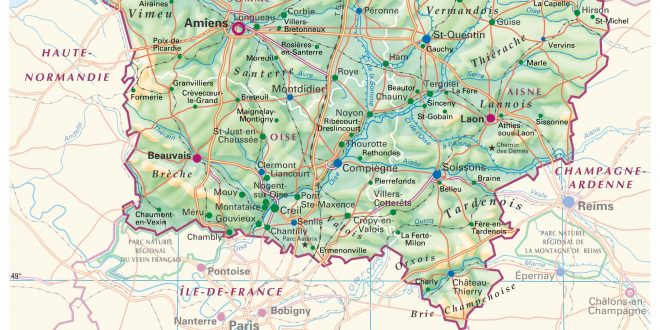 Carte de la Picardie - Découvrir la régions, départements, villes