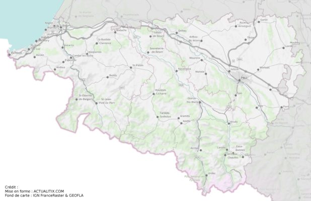 Carte des Pyrénées-Atlantiques