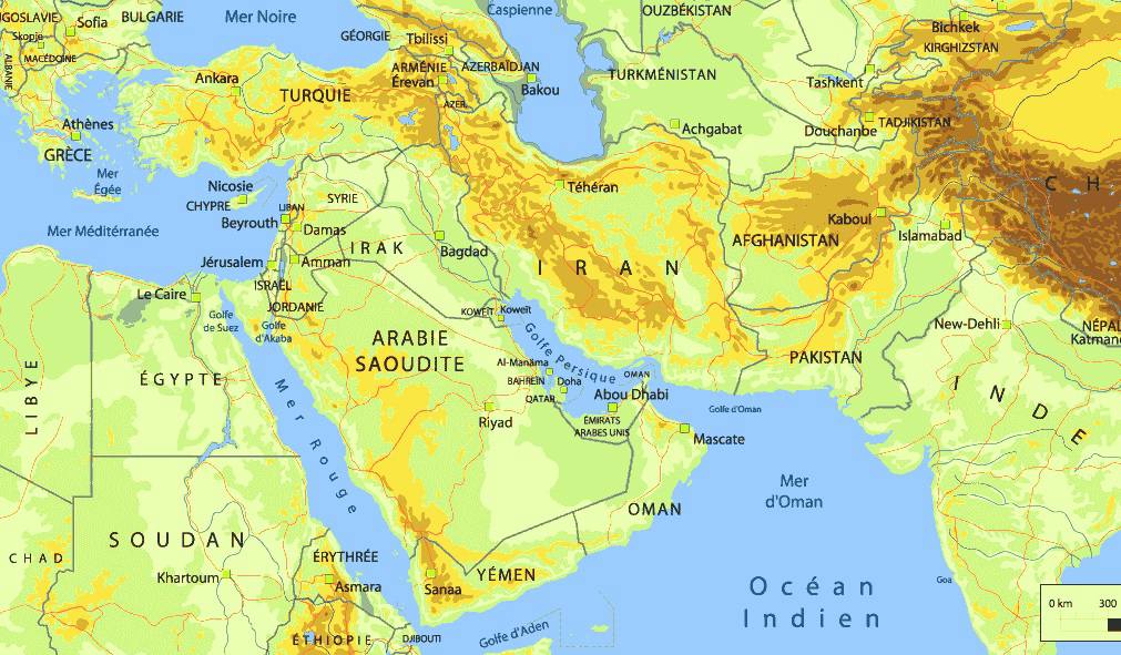 Ou Se Situe La Mer Rouge Carte du Moyen-Orient (Proche-Orient) - Découvrir la région en cartes